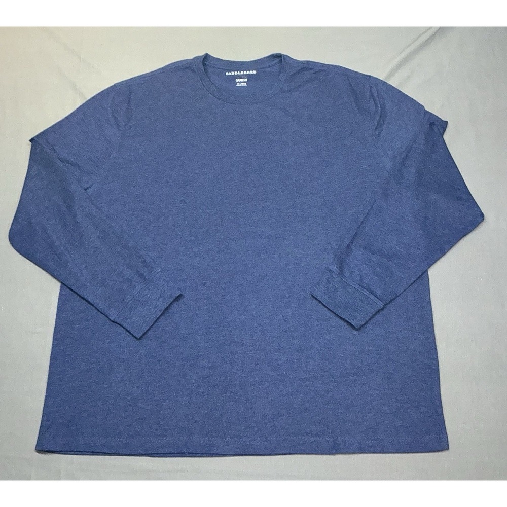 Saddlebred Carbon Shirt Mens XXL Navy Blue Crew Neck Long Sleeve Soft